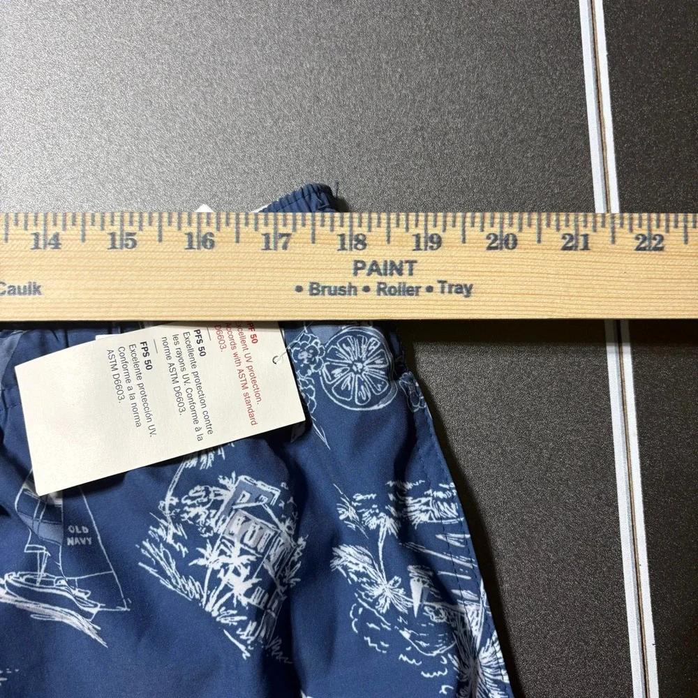 Old Navy‎ Mens XL Swim Trunks Navy Blue Nautical Sailboat Tropical 7 Inch Inseam